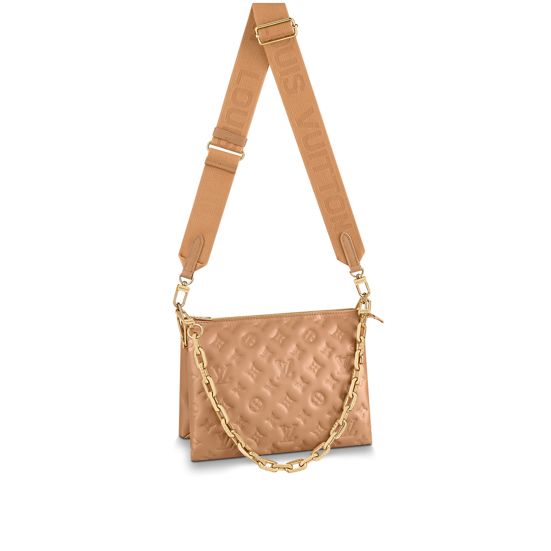 Louis Vuitton COUSSIN PM Handbag Monogram Embossed M57791 Camel